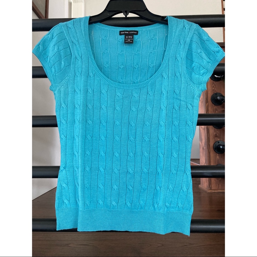 New York & Company Blue Crewneck Sweater